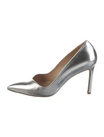 Pre-owned Stuart Weitzman Leather Pumps W/ Tags In Silver