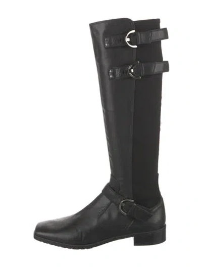 Pre-owned Stuart Weitzman Leather Riding Boots In Black