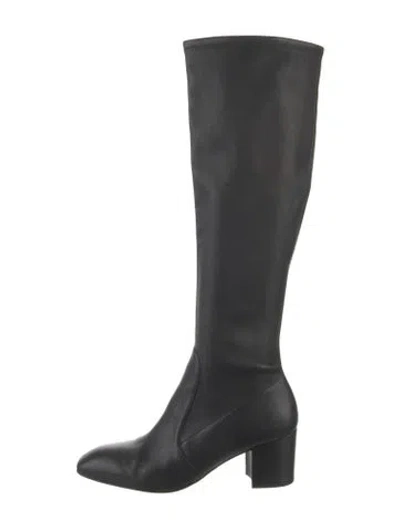 Pre-owned Stuart Weitzman Leather Riding Boots In Black