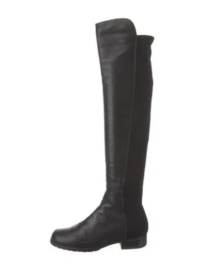 Pre-owned Stuart Weitzman Leather Riding Boots In Black