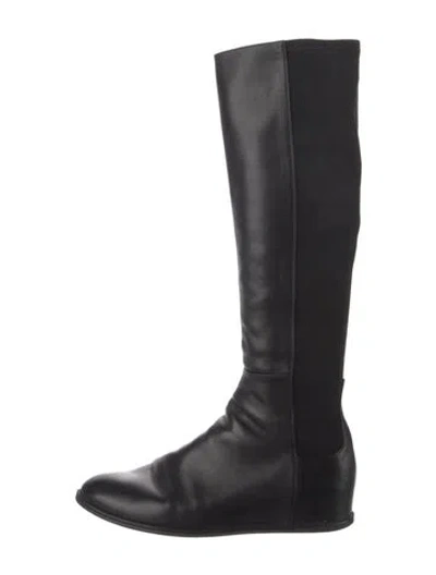 Pre-owned Stuart Weitzman Leather Riding Boots In Black