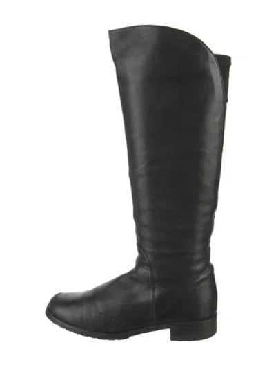 Pre-owned Stuart Weitzman Leather Riding Boots In Black