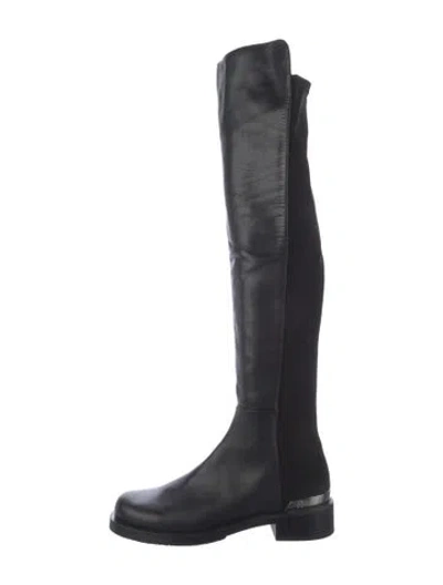 Pre-owned Stuart Weitzman Leather Riding Boots In Black