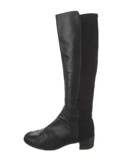 Pre-owned Stuart Weitzman Leather Riding Boots In Black