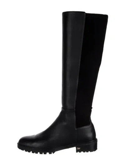 Pre-owned Stuart Weitzman Leather Riding Boots In Black