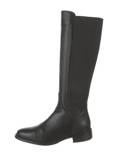 Pre-owned Stuart Weitzman Leather Riding Boots In Black