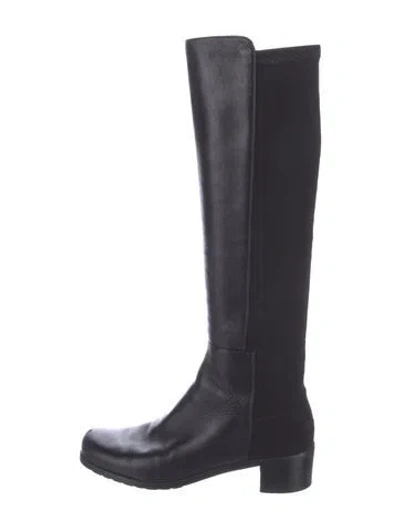 Pre-owned Stuart Weitzman Leather Riding Boots In Black