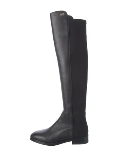 Pre-owned Stuart Weitzman Leather Riding Boots In Black