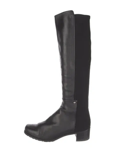 Pre-owned Stuart Weitzman Leather Riding Boots In Black