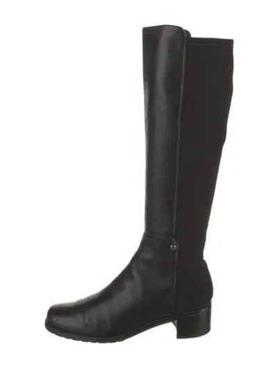 Pre-owned Stuart Weitzman Leather Riding Boots In Black