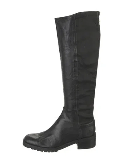 Pre-owned Stuart Weitzman Leather Riding Boots In Black