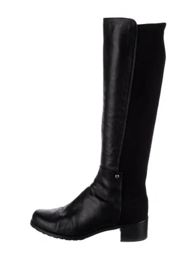 Pre-owned Stuart Weitzman Leather Riding Boots In Black