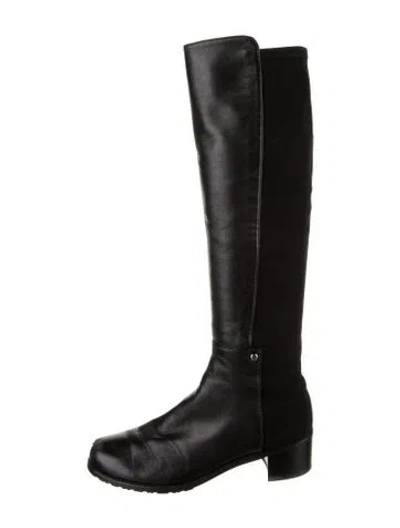 Pre-owned Stuart Weitzman Leather Riding Boots In Black