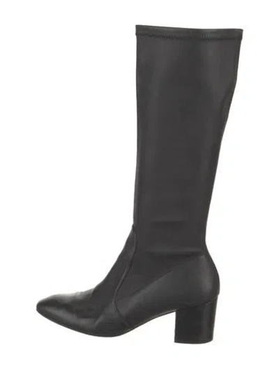 Pre-owned Stuart Weitzman Leather Riding Boots In Black