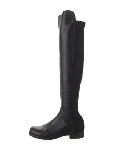 Pre-owned Stuart Weitzman Leather Riding Boots In Black