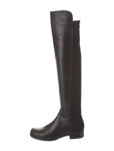 Pre-owned Stuart Weitzman Leather Riding Boots In Black