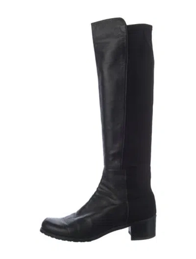 Pre-owned Stuart Weitzman Leather Riding Boots In Black