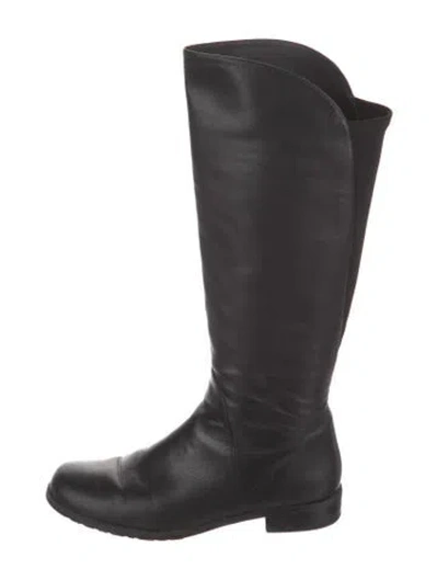 Pre-owned Stuart Weitzman Leather Riding Boots In Black
