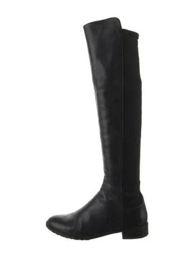 Pre-owned Stuart Weitzman Leather Riding Boots In Black