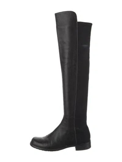 Pre-owned Stuart Weitzman Leather Riding Boots In Black