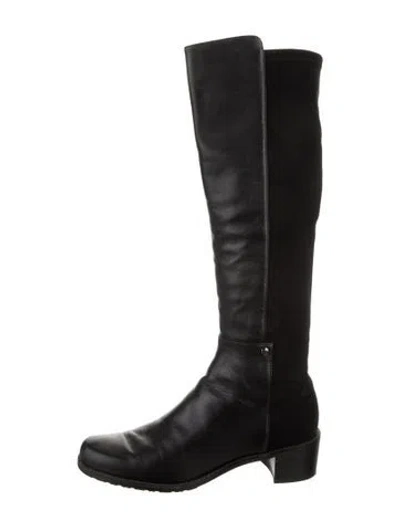 Pre-owned Stuart Weitzman Leather Riding Boots In Black