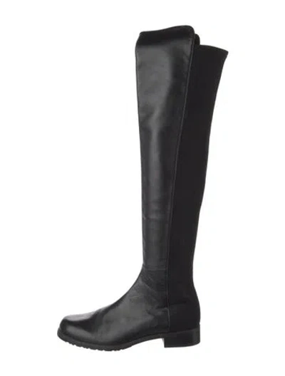 Pre-owned Stuart Weitzman Leather Riding Boots In Black