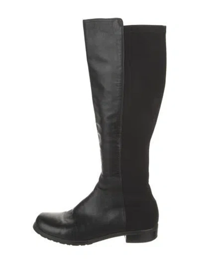 Pre-owned Stuart Weitzman Leather Riding Boots In Black