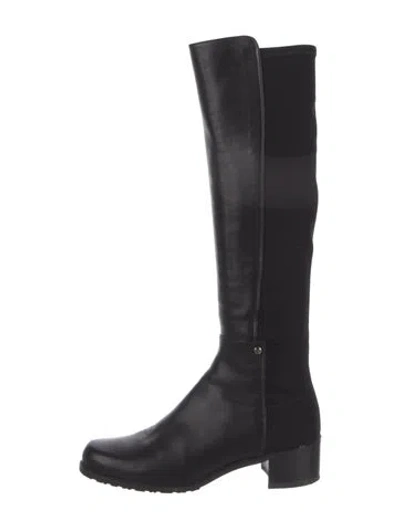 Pre-owned Stuart Weitzman Leather Riding Boots In Black