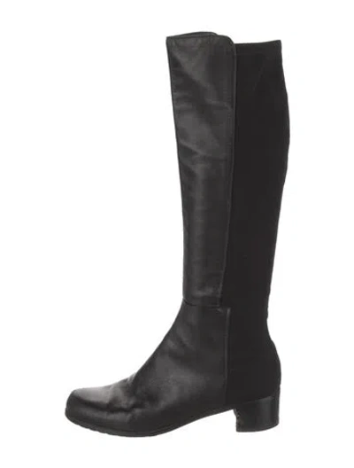 Pre-owned Stuart Weitzman Leather Riding Boots In Black