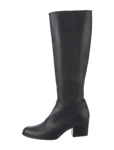 Pre-owned Stuart Weitzman Leather Riding Boots In Black