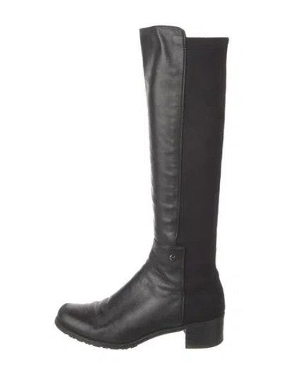 Pre-owned Stuart Weitzman Leather Riding Boots In Black