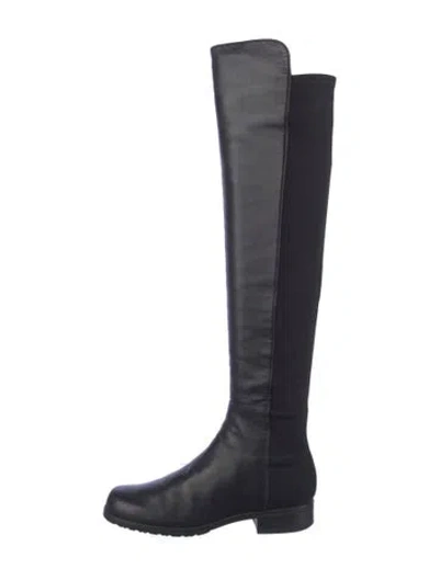 Pre-owned Stuart Weitzman Leather Riding Boots In Black