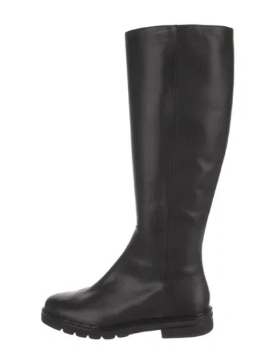 Pre-owned Stuart Weitzman Leather Riding Boots In Black