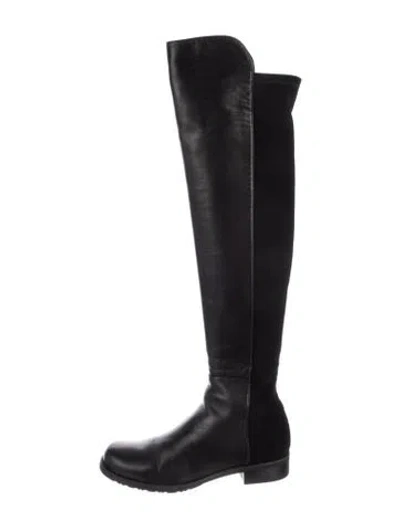 Pre-owned Stuart Weitzman Leather Riding Boots In Black