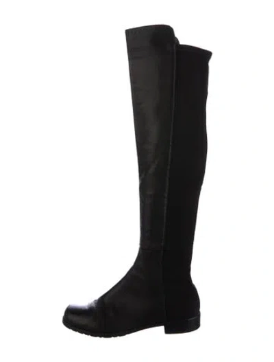 Pre-owned Stuart Weitzman Leather Riding Boots In Black