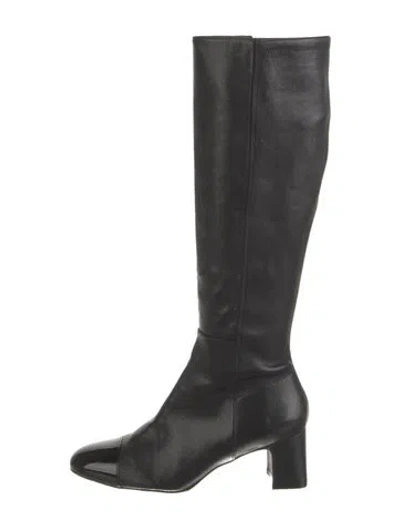 Pre-owned Stuart Weitzman Leather Riding Boots In Black