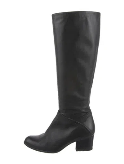 Pre-owned Stuart Weitzman Leather Riding Boots In Black