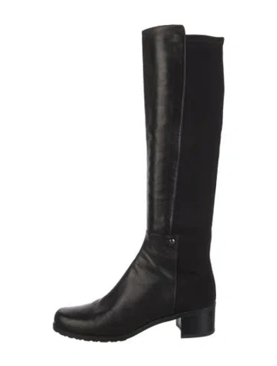 Pre-owned Stuart Weitzman Leather Riding Boots In Black