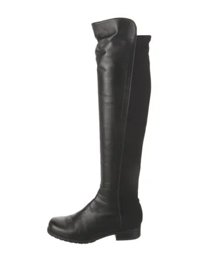 Pre-owned Stuart Weitzman Leather Riding Boots In Black