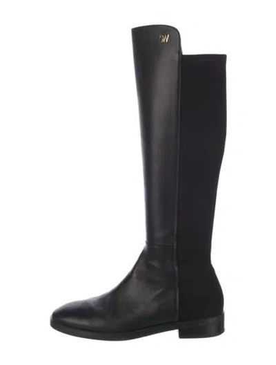 Pre-owned Stuart Weitzman Leather Riding Boots In Black