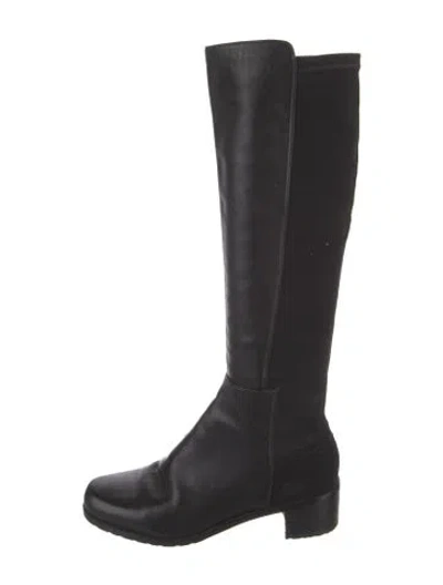 Pre-owned Stuart Weitzman Leather Riding Boots In Black