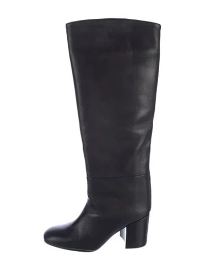 Pre-owned Stuart Weitzman Leather Riding Boots In Black
