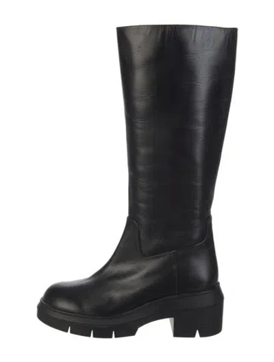 Pre-owned Stuart Weitzman Leather Riding Boots In Black