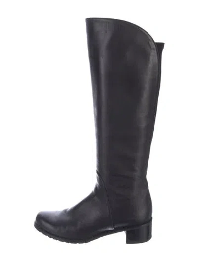 Pre-owned Stuart Weitzman Leather Riding Boots In Black