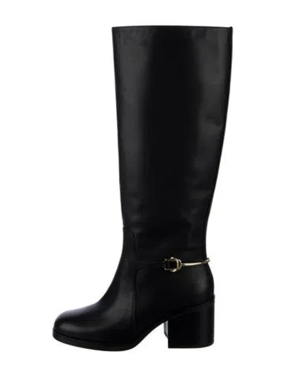 Pre-owned Stuart Weitzman Leather Riding Boots In Black