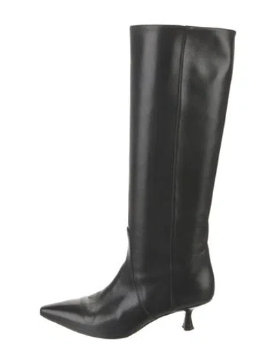 Pre-owned Stuart Weitzman Leather Riding Boots In Black