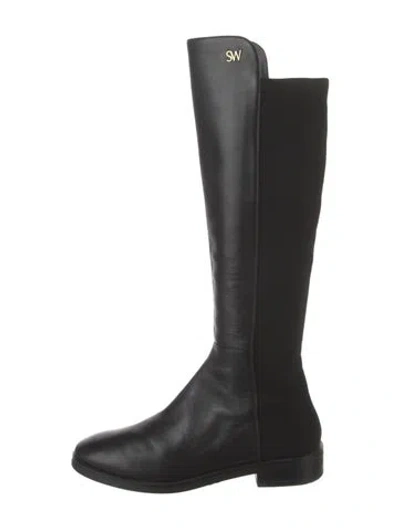 Pre-owned Stuart Weitzman Leather Riding Boots In Black
