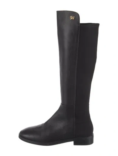 Pre-owned Stuart Weitzman Leather Riding Boots In Black