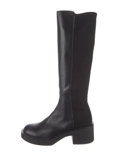 Pre-owned Stuart Weitzman Leather Riding Boots In Black