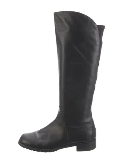 Pre-owned Stuart Weitzman Leather Riding Boots In Black